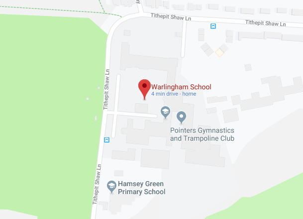 Google maps view of Warlingham School